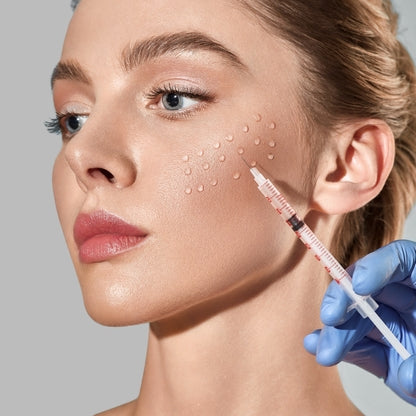 Woman receiving facial filler injection at Elite Med Spa
